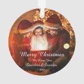 メリークリスマス愛おばあちゃん祖父の写真 オーナメント (裏面)