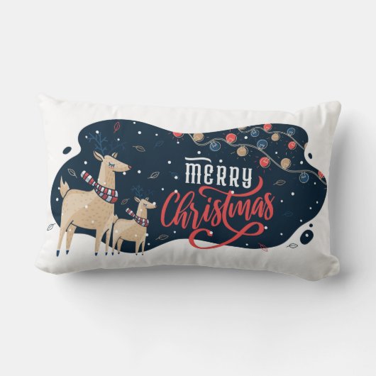 メリークリスマス愛らしいトナカイ腰枕 ランバークッション (裏面)