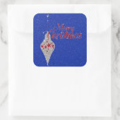 メリークリスマス愛国的グリッターオーナメント スクエアシール (バッグ)