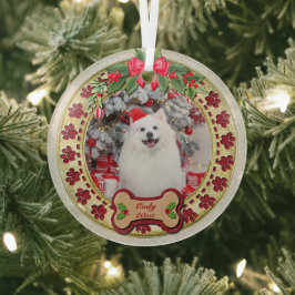 メリークリスマス愛犬ギフト オーダーメイド ガラスオーナメント