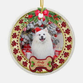 メリークリスマス愛犬ギフト オーダーメイド セラミックオーナメント