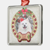 メリークリスマス愛犬ギフト オーダーメイド メタルオーナメント (左)