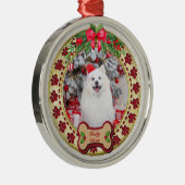 メリークリスマス愛犬ギフト オーダーメイド メタルオーナメント (右)