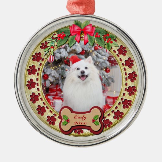 メリークリスマス愛犬ギフト オーダーメイド メタルオーナメント (正面)