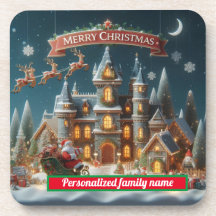 メリークリスマス懸命プラスチックのコースター