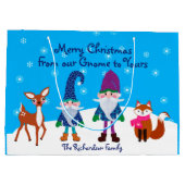 メリークリスマス我々の格言からあなたの鹿キツネL ラージペーパーバッグ (裏面)