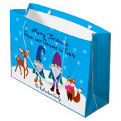 メリークリスマス我々の格言からあなたの鹿キツネL ラージペーパーバッグ (裏面アングル)