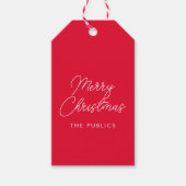 メリークリスマス手書きスクリプトカスタムテンプレート ギフトタグ (正面)