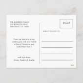 メリークリスマス手書きスクリプトフォトホリデー シーズンポストカード (裏面)