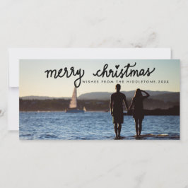 メリークリスマス手書きスクリプトホリデー シーズンカード