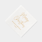 メリークリスマス手書きスクリプト名前をカスタムする 箔ナプキン (右)