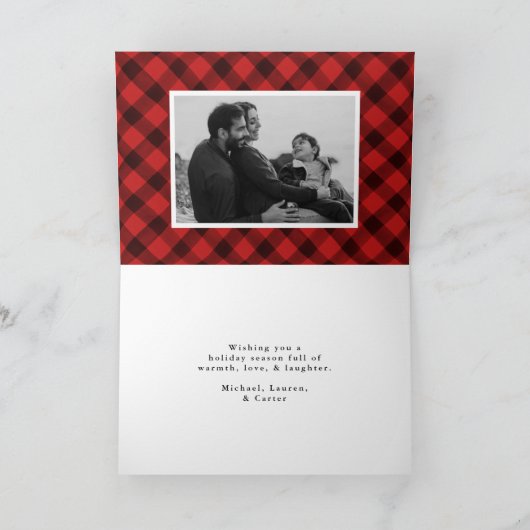 メリークリスマス手書きスクリプト2写真 シーズンカード (内部)