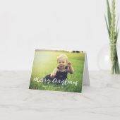 メリークリスマス手書きタイポグラフィ写真 シーズンカード (正面)