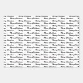 メリークリスマス手書きホワイトブラック赤 ラッピングペーパーシート (正面)