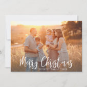 メリークリスマス手書き文字スクリプトの休日の写真 シーズンカード (正面)