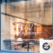メリークリスマス手書き文字ビーウィンドラッキング ウィンドウサイン (カフェ窓)