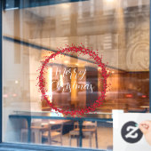 メリークリスマス手書き文字リースウィンドウCl ウィンドウサイン (カフェ窓)