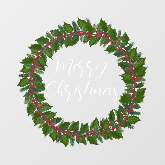 メリークリスマス手書き文字リースウィンドウCli ウィンドウサイン (シート)