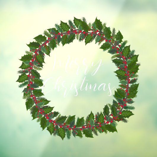 メリークリスマス手書き文字リースウィンドウCli ウィンドウサイン (シート3)