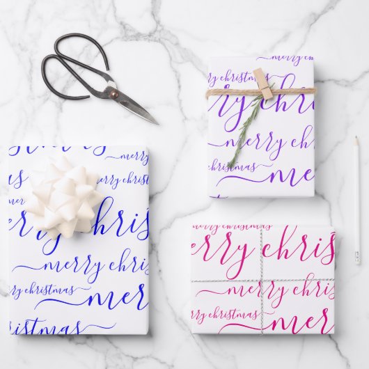 メリークリスマス手書き書道台本 ラッピングペーパーシート (正面)
