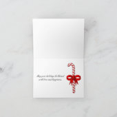 メリークリスマス折り畳みホリデーカードキャンディーケーン シーズンカード (内部)