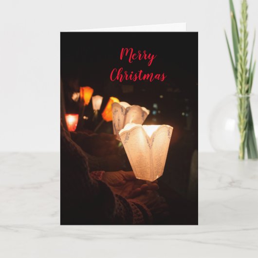 メリークリスマス折り畳みホリデーカード シーズンカード (正面)
