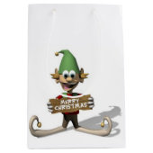 メリークリスマス抱き枕小妖精や小人 ミディアムペーパーバッグ (正面)