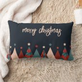 メリークリスマス抽象芸術のクリスマスツリー ランバークッション (ブランケット)