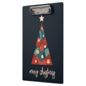 メリークリスマス抽象芸術アートクリスマスツリー クリップボード (左)