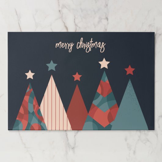 メリークリスマス抽象芸術クリスマスツリー ペーパーパッド (正面)