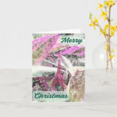 メリークリスマス抽象芸術ノスタルジックホリデーグリーティン カード (黄色い花)