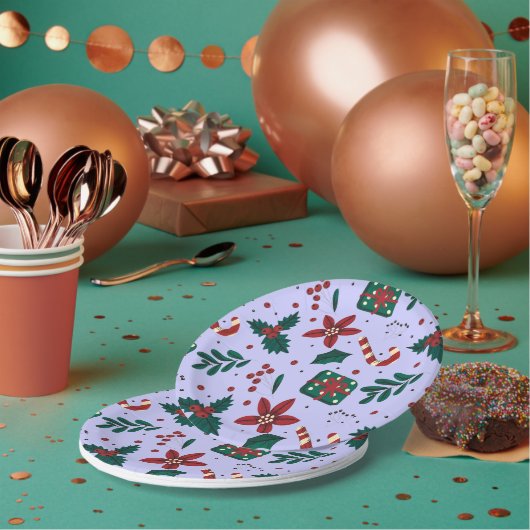 メリークリスマス抽象芸術パターン ペーパープレート (複数)