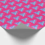 メリークリスマス抽象芸術パープルツリーピンク紙 ラッピングペーパー (角)