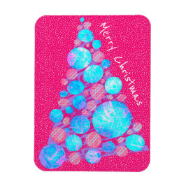 メリークリスマス抽象芸術パープルツリーホリデー マグネット