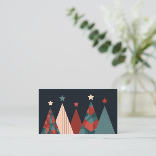 メリークリスマス抽象芸術松クリスマスツリーデザイン 名刺 (スタンド正面)
