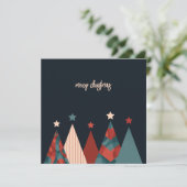 メリークリスマス抽象芸術松クリスマスツリー カード (スタンド正面)