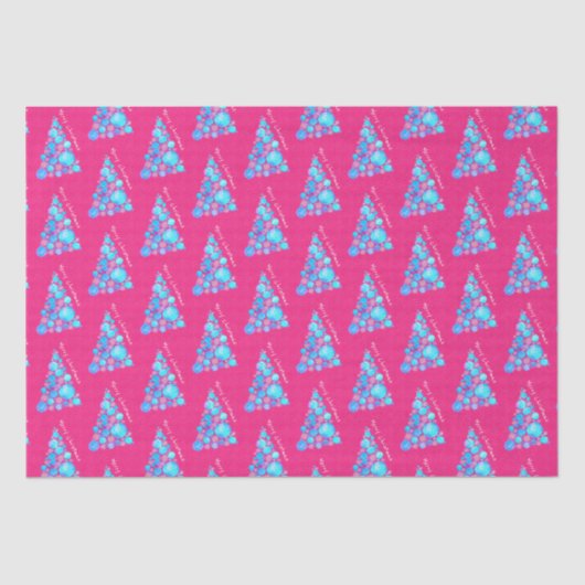 メリークリスマス抽象芸術紫色の大きな木 薄葉紙 (正面)