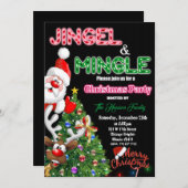 メリークリスマス招待状ジングル&ミングル招待状 招待状 (正面/裏面)