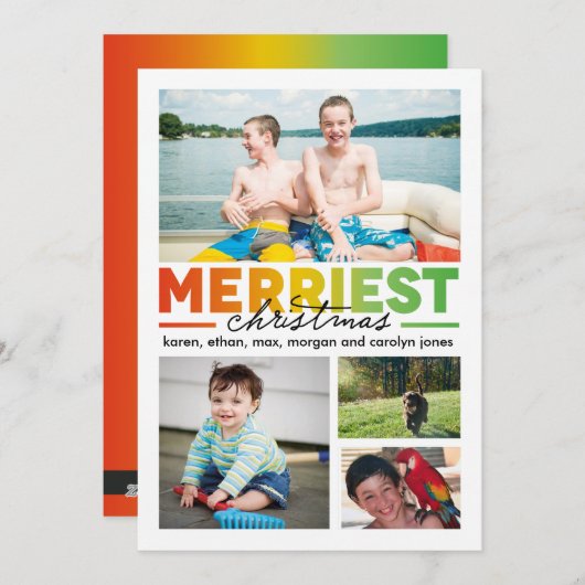 メリークリスマス数々のなx 4 シーズンカード (正面/裏面)