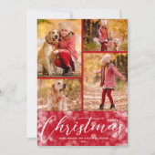 メリークリスマス数々のコラージュ写真レッド シーズンカード (正面)