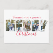 メリークリスマス数々のフォトコラージュタイポグラフィ シーズンポストカード (正面)