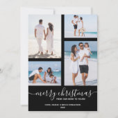 メリークリスマス数々のフォトブラックホリデーカード シーズンカード (正面)