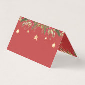 メリークリスマス数々のフォトレッド金ゴールドホリデーカード (裏面)