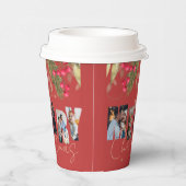 メリークリスマス数々のフォトレッド金ゴールドホリデーパーティー 紙コップ (右)