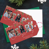 メリークリスマス数々のフォトレッド金ゴールドホリデー ギフトタグ