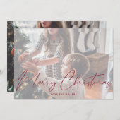メリークリスマス数々の写真ミニマリストカード (正面/裏面)