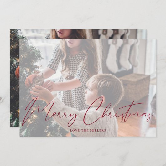 メリークリスマス数々の写真ミニマリストカード (正面/裏面)