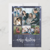 メリークリスマス数々の家族の写真の素朴な冬 シーズンカード (正面)