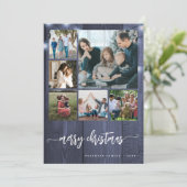 メリークリスマス数々の家族の写真の素朴な冬 シーズンカード (スタンド正面)