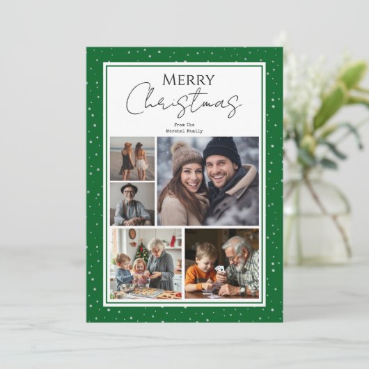 メリークリスマス数々の家族の写真 シーズンカード (スタンド正面)